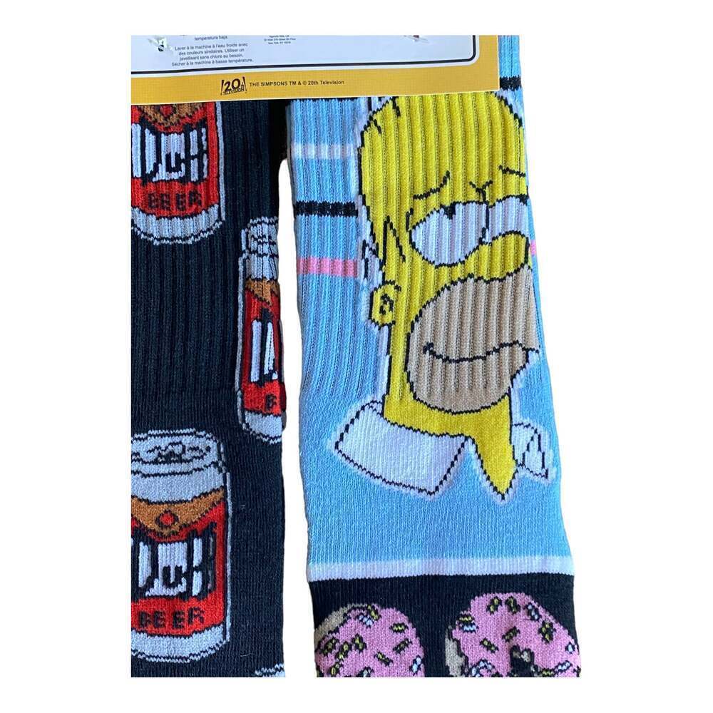 The Simpsons Homer Size 6-12 Crew Socks 1 Pair Soft Colorful Fun Collectable - Picture 6 of 9